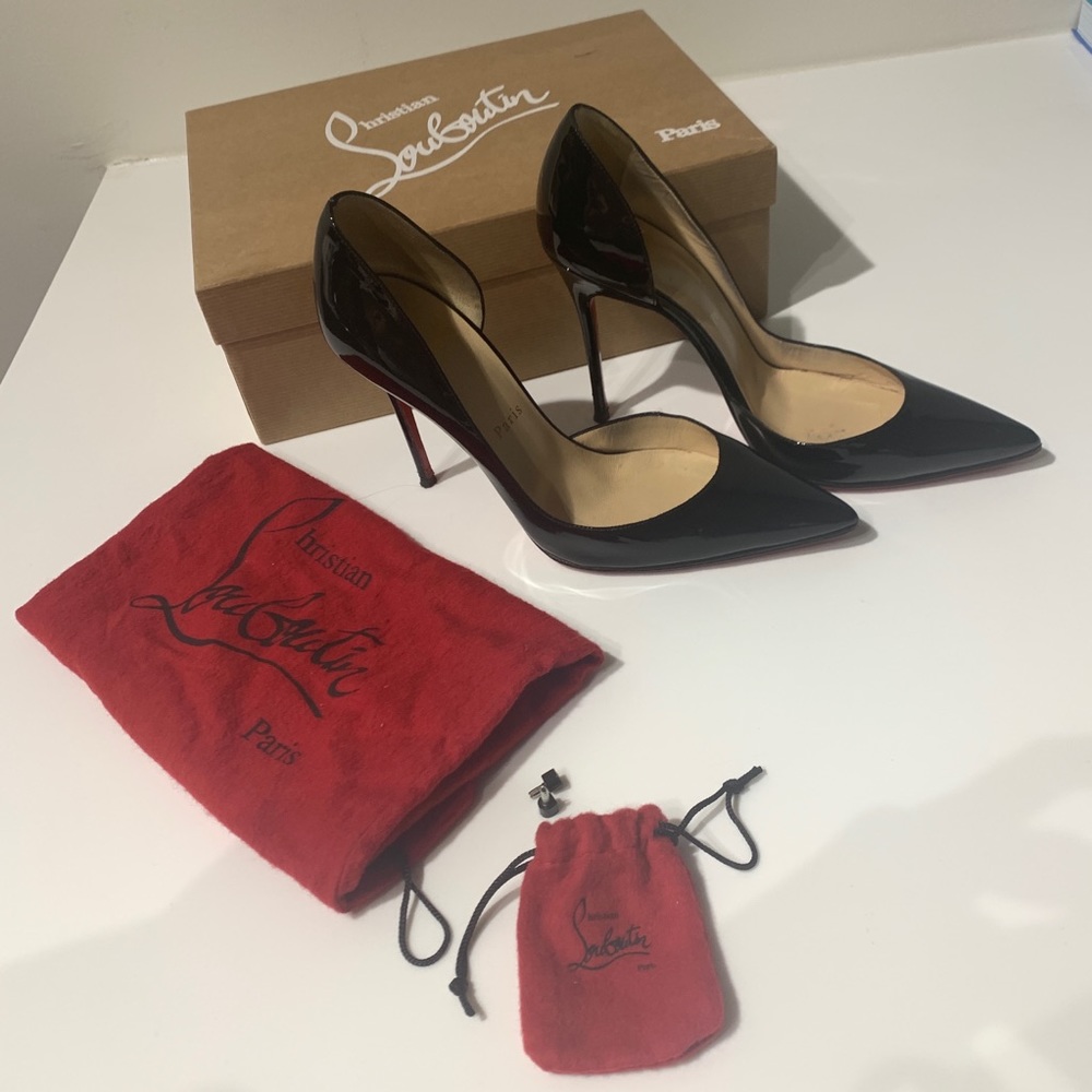 Christian Louboutin 100mm Iriza Black Patent 37